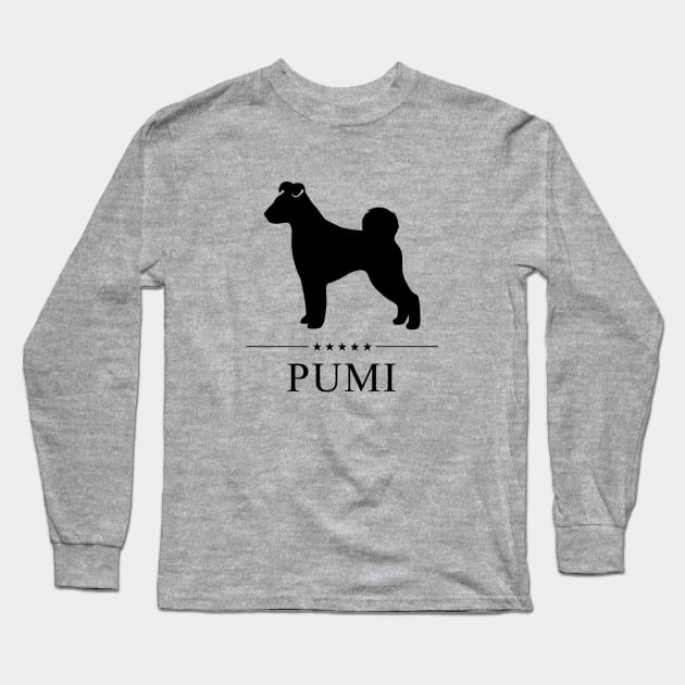 Pumi Black Silhouette Long Sleeve T-Shirt by millersye